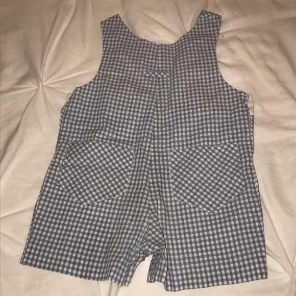 Luli & Me Blue Check Sunsuit - Picture 3 of 4